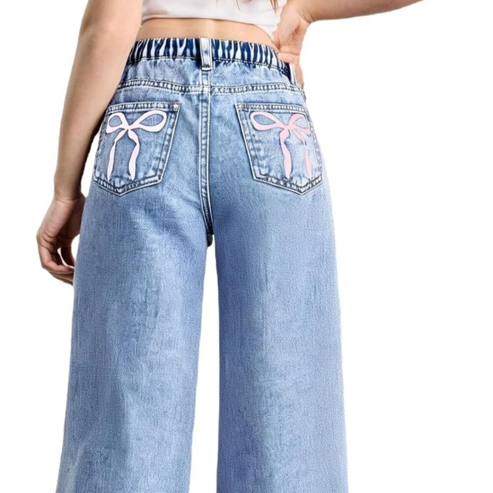 EUC WDIRARA Girls High Waist Denim Jeans Size 12Y